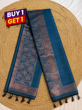 Dusty Lavender & Gold Kanchi Fancy Silk Sarees with Floral Zari