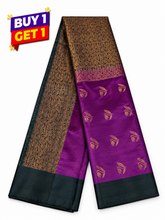 Majestic Purple & Teal Kanchipuram Fancy Silk Sarees