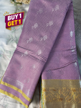Lavender Fancy Semi Silk Saree
