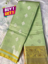 Mint Green Fancy Semi Silk Saree