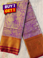 Orchid Purple Semi pattu Silk Saree with