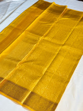 Harshita Yellow Kanchipuram 100% Pure Silk Saree with All-Over Zari Weave