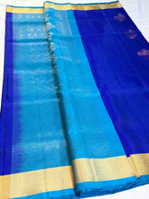 Blue with Royal Violet Weaving Kanchipuram Silk Saree