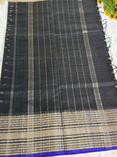 Classic jet-black Mangalgiri pattu saree