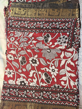 Maroon Floral Print Gadwal Semi Silk Saree