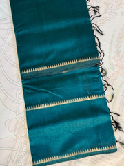 mangalgiri silk saree peacock blue wedding wear