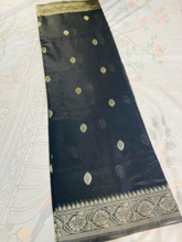Deep charcoal black Paithani silk saree VR MISS | Sarees that defines you