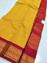 Mustard Yellow Gadwal Saree with Maroon Zari Border