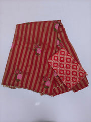 Red & Golden Striped Space Silk Saree