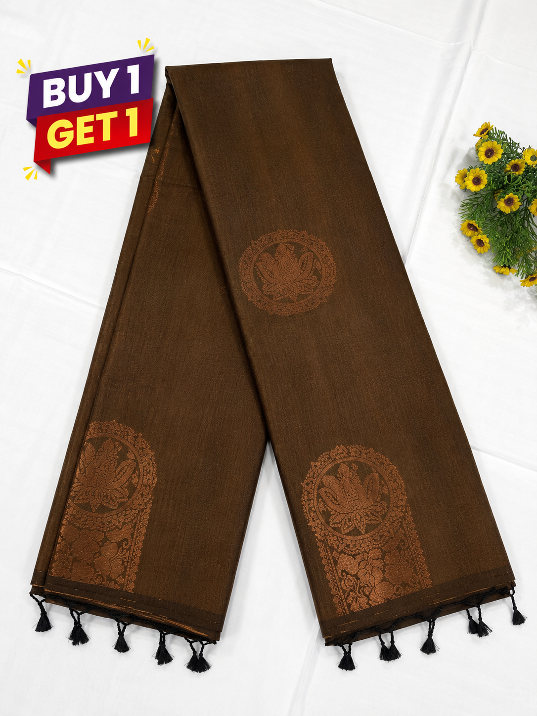 Coffee Brown Kanchipuram Fancy Silk Sarees