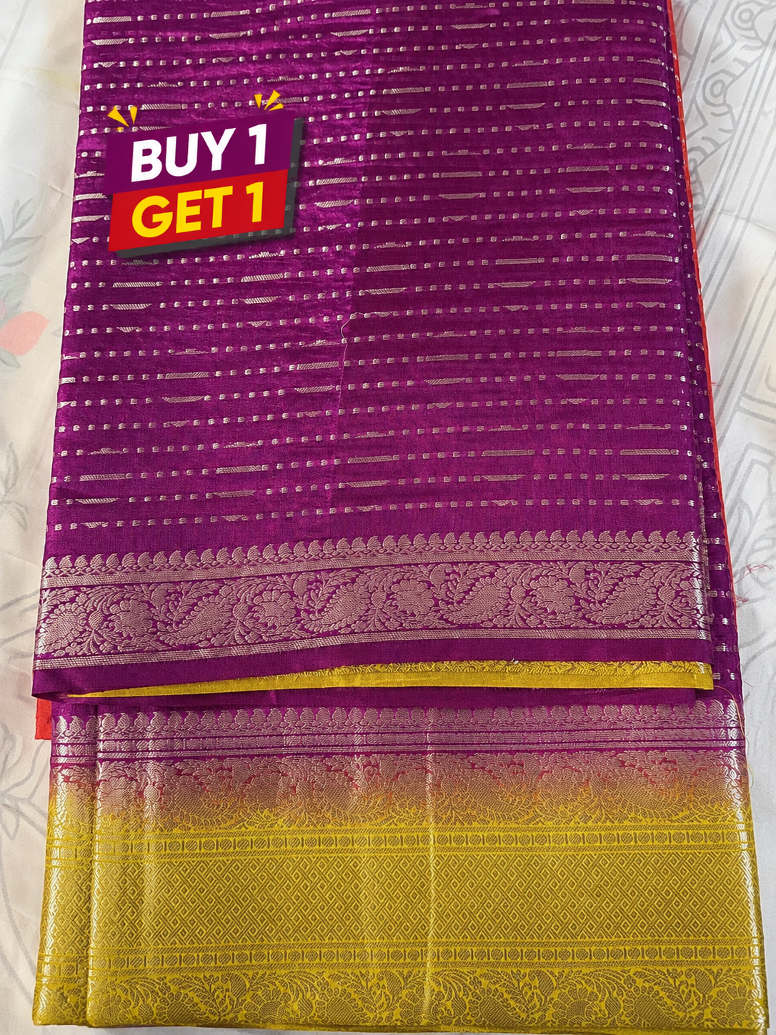 Magenta Purple Semi Kanchi Silk Saree
