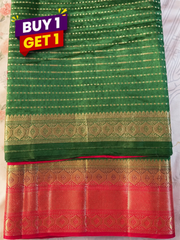 Bottle Green Semi Kanchi Silk Saree