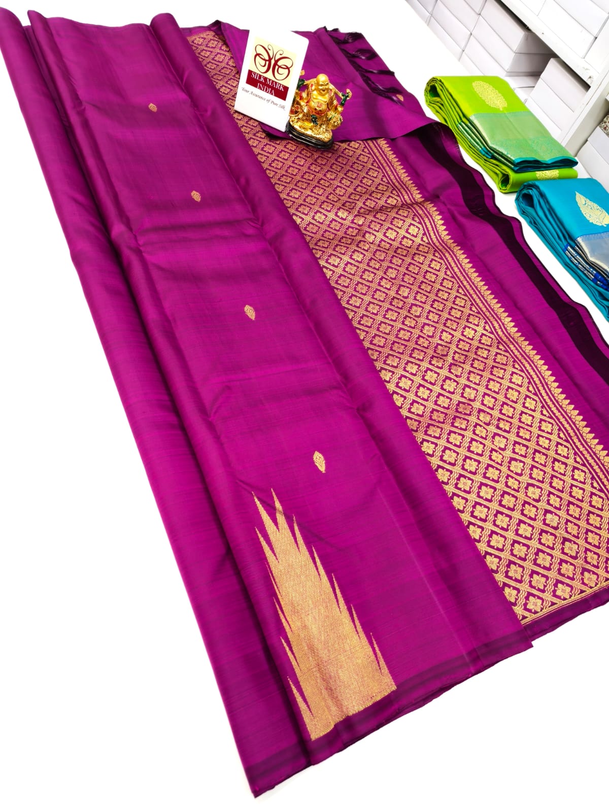 Kanchipuram Pure Soft Silk Saree in Royal Purple & Gold