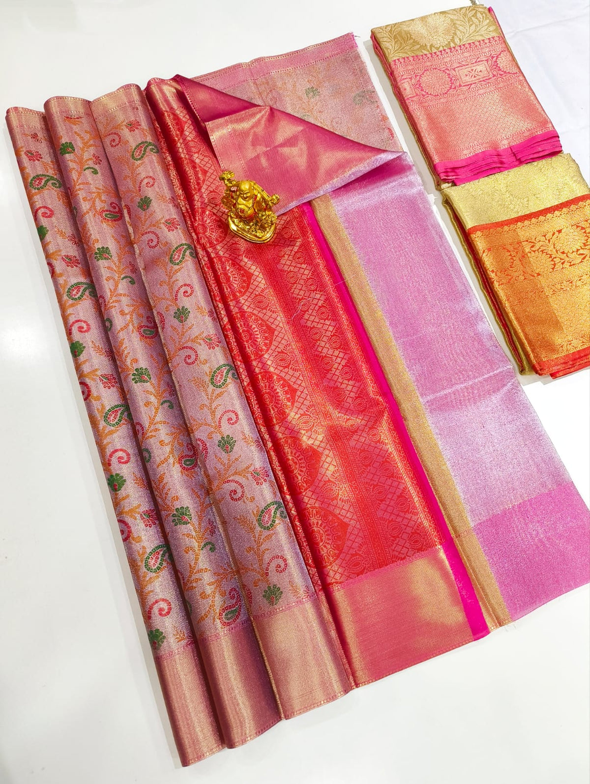 Rose Pink & Purple Gift Butta Arts Silk Sarees – Feminine Grace