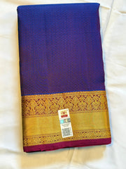 Royal Purple Kanchipuram Silk Saree with Maroon Zari Border