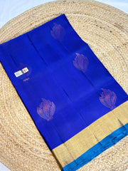 Turquoise Blue with Royal Violet Weaving Kanchipuram Silk Saree