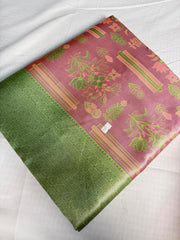Verdant Harmony Kanchi Semi Fancy Silk Saree with Dual Tone Panel Weave
