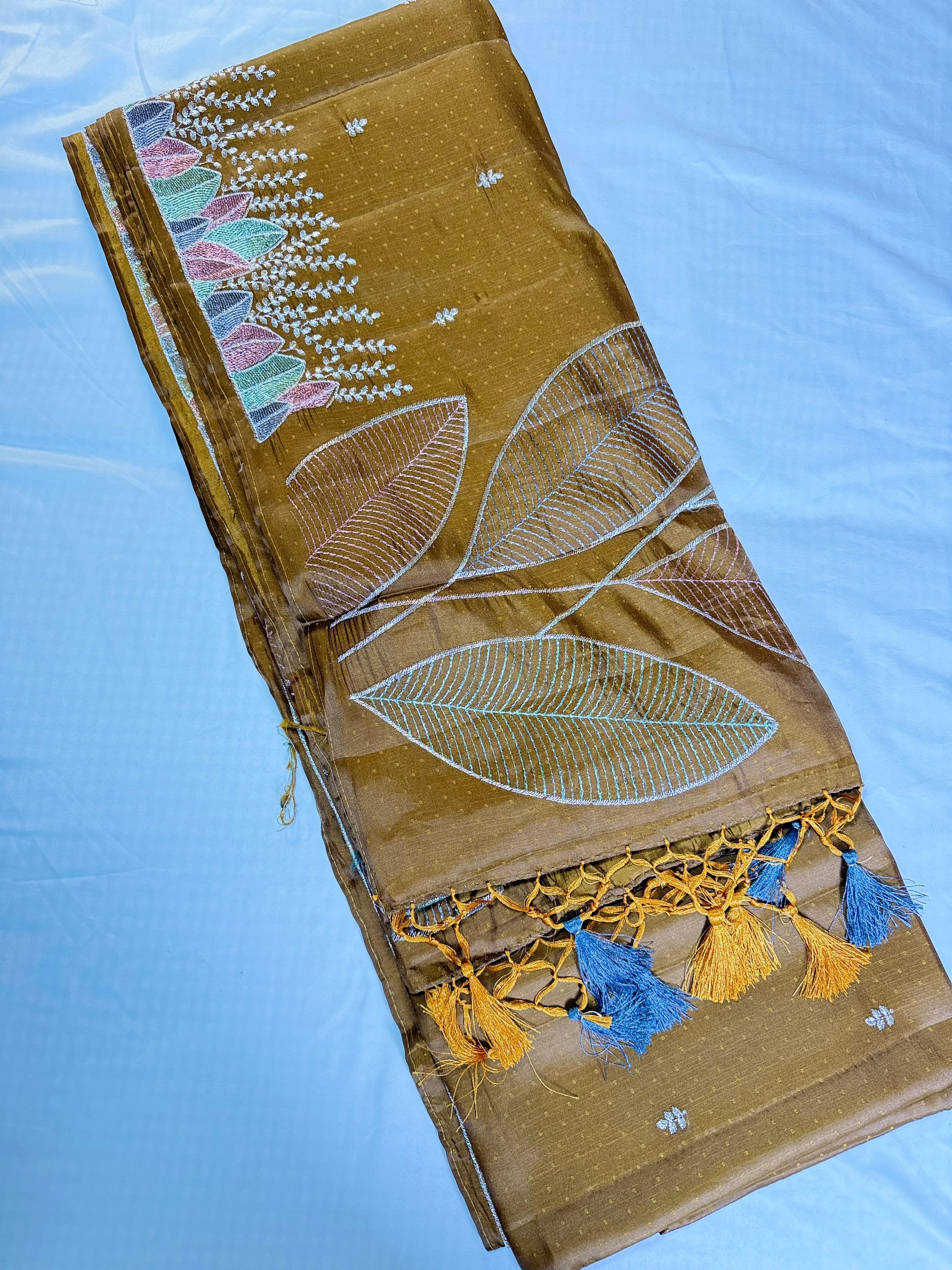 Golden Ochre Charm Kanchipuram Pure Silk Saree with Floral Edge