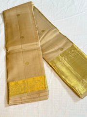 Ivory Gold Kanchi Semi Fancy Silk Saree with Rich Golden Zari