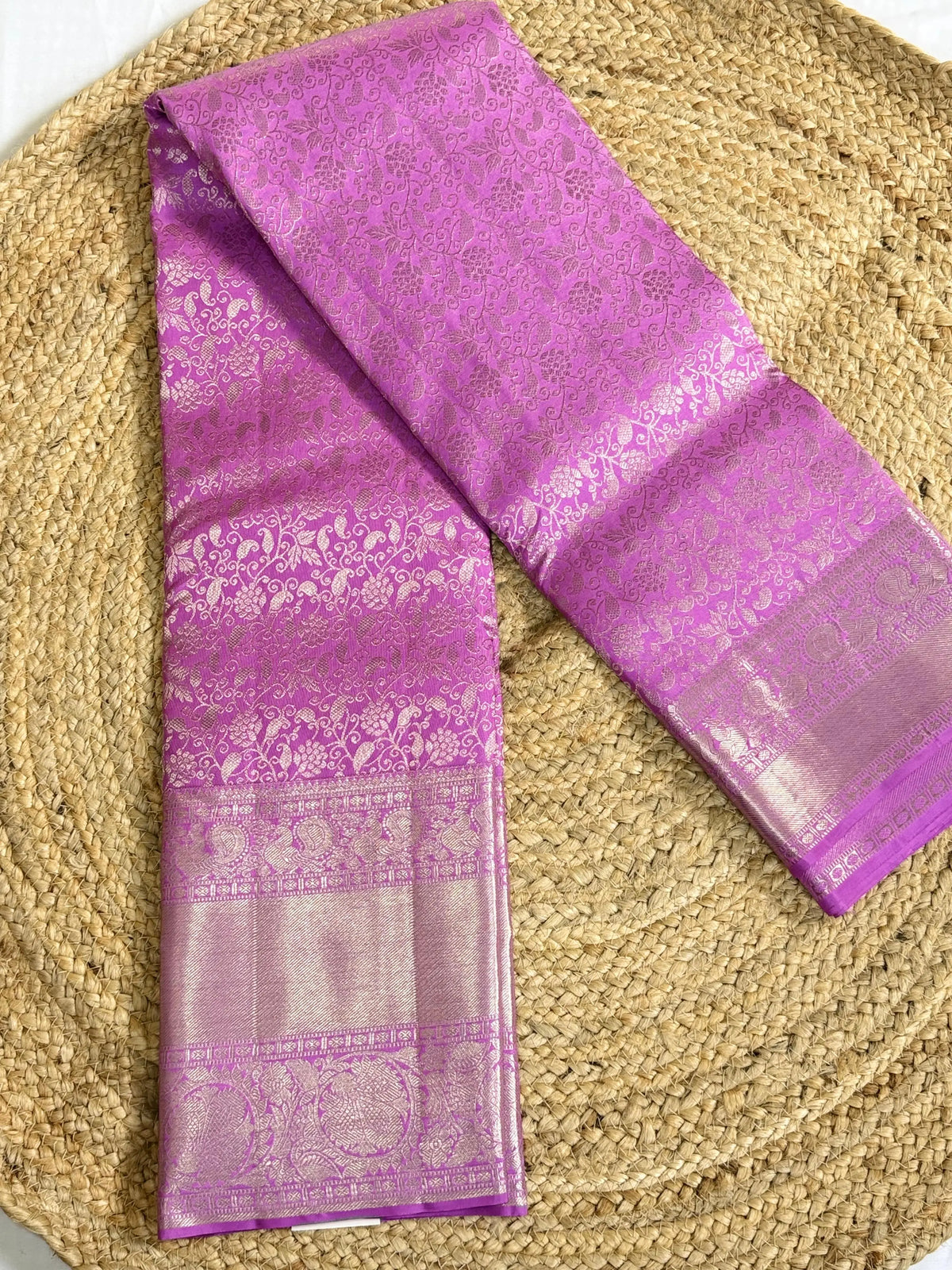 Lavender Kanchipuram  Silk Saree  
