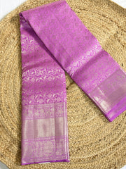 Lavender Kanchipuram Silk Saree with Silver Zari Detailing