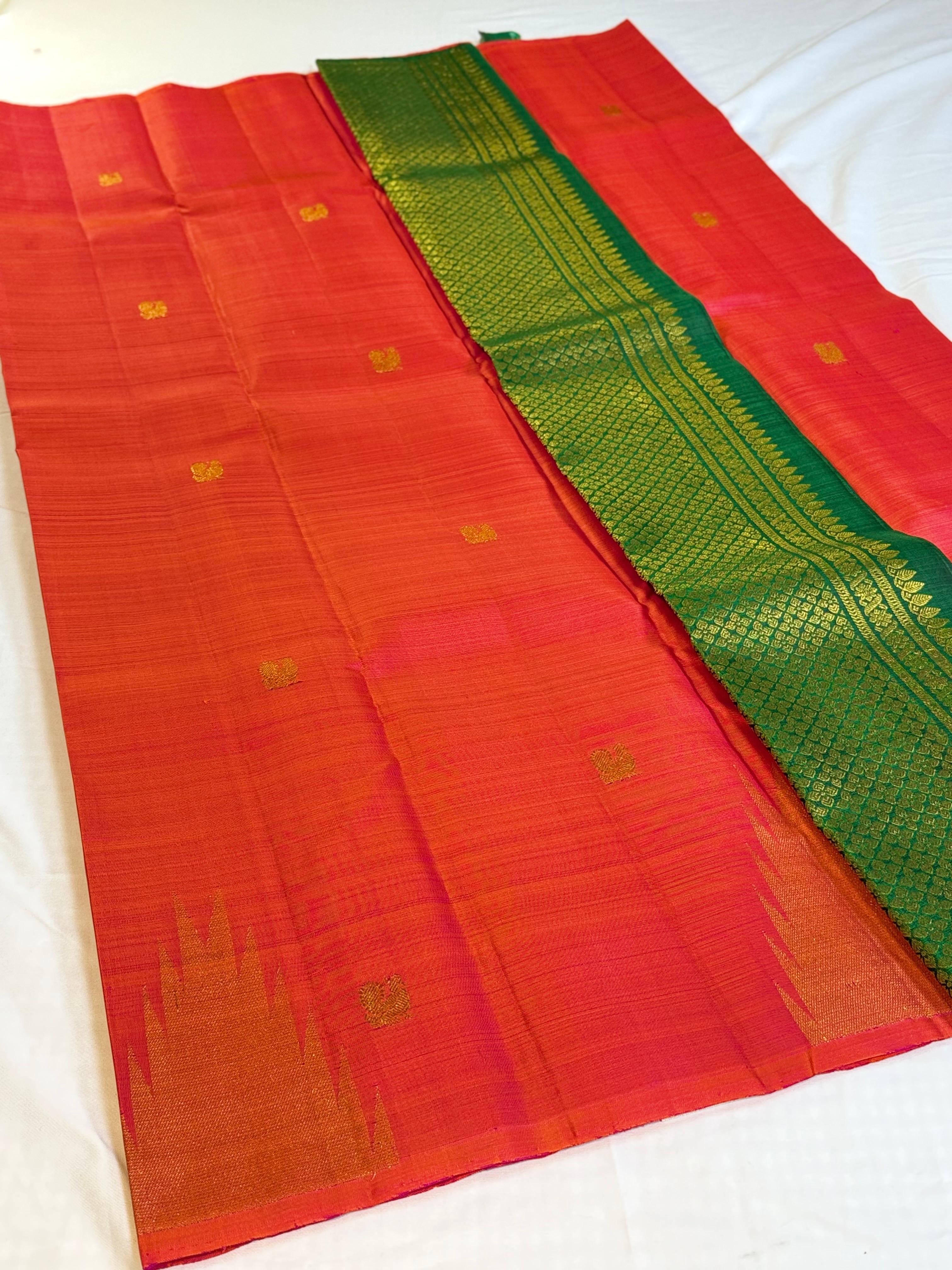 Pink Kanchipuram Silk Saree with Rich Zari Diamond Weave Border