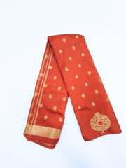 Maroon Soft Silk Saree with Gold Zari Buttas & Designer Tree Motif