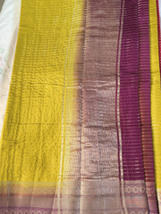 Mustard Yellow Semi Kanchi Silk Saree