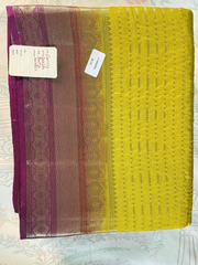 Mustard Yellow Semi Kanchi Silk Saree