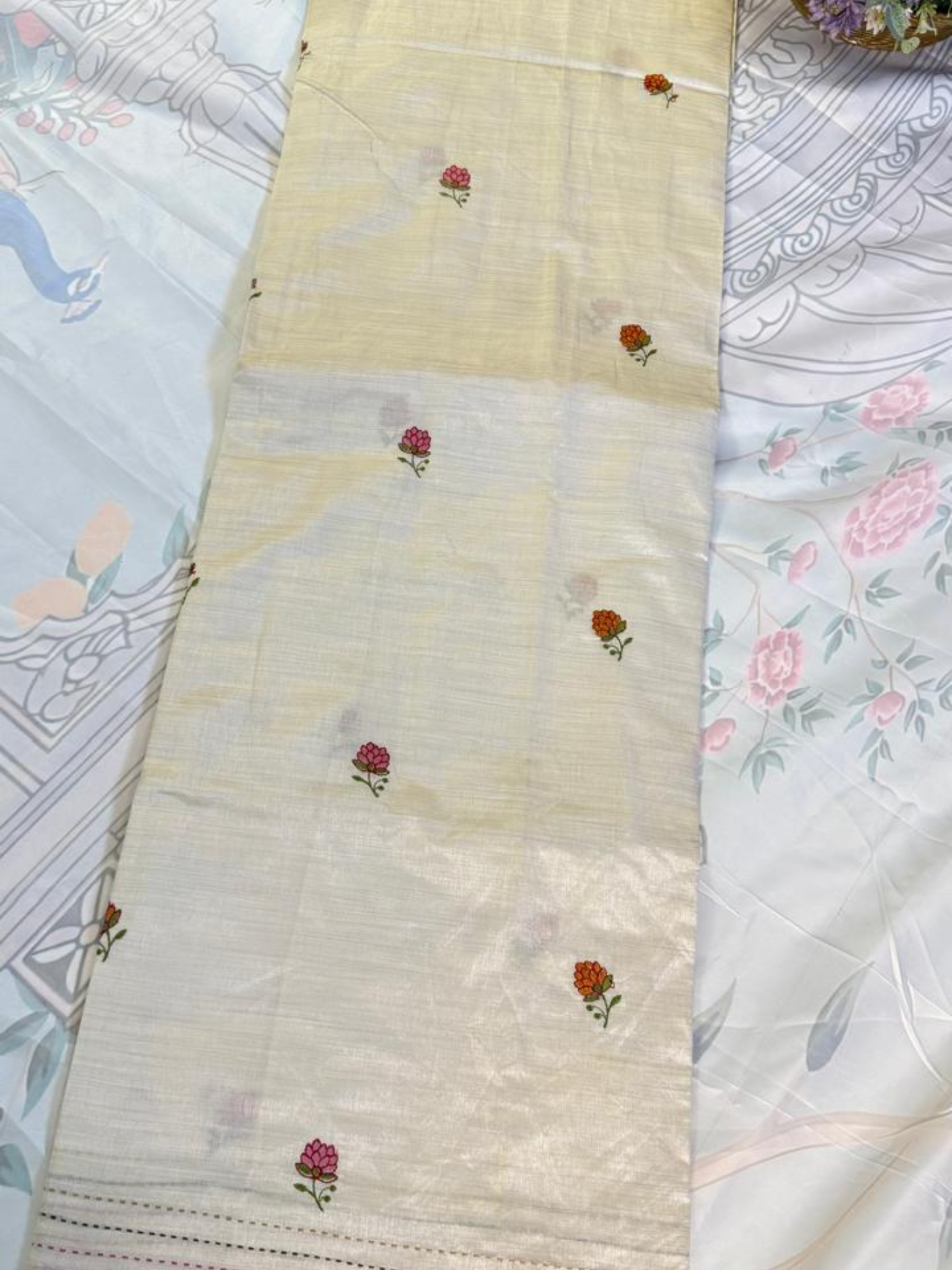Soft ivory cream Paithani silk saree VR MISS | Sarees that defines you