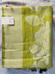 Olive Green Soft Semi Silk Saree