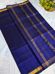 blue Mangalgiri pattu saree