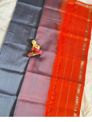  Steel blue Mangalgiri pattu saree 