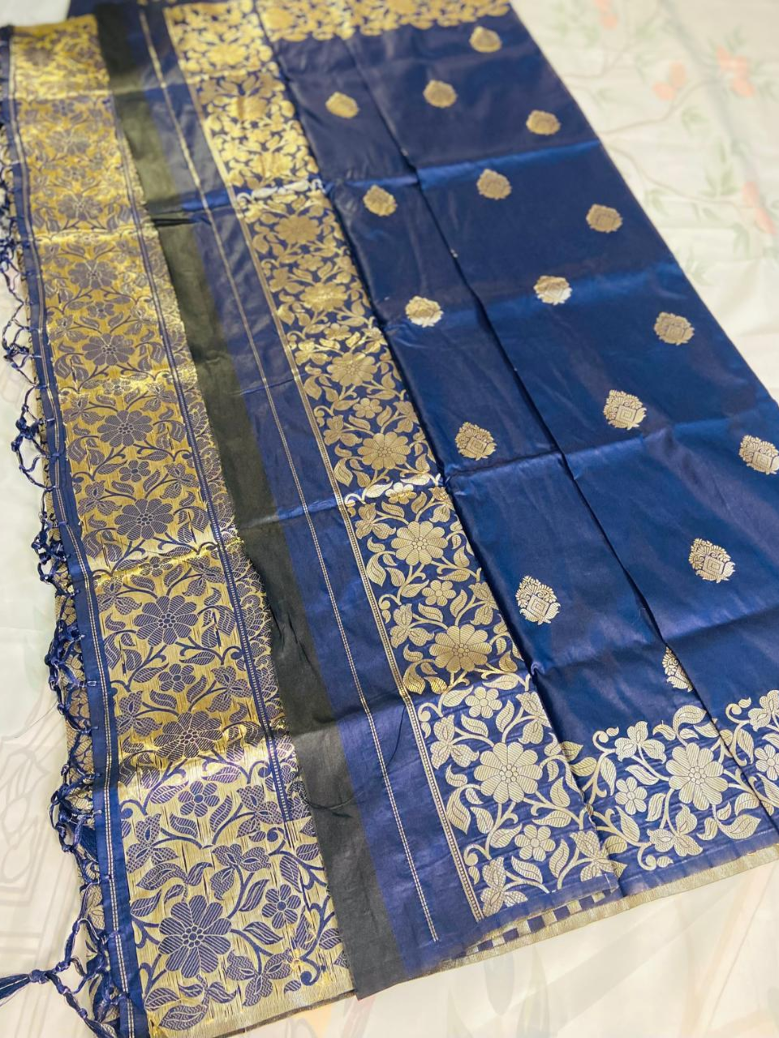 royal blue Paithani silk saree