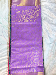 Lavender Purple Gadwal Semi silk saree
