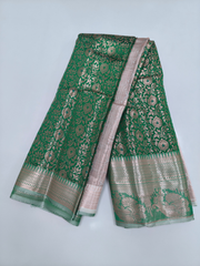 Green Banarasi Soft Silk Saree