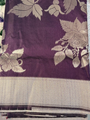 Deep Wine Purple Soft Silk Saree