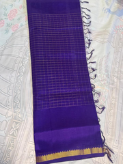 mangalgiri silk saree navy blue traditional design 