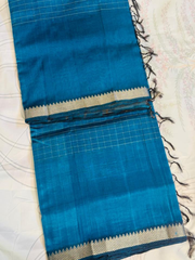 Mangalgiri Silk Saree – Striking Teal Blue VR MISS | Sarees that defines you