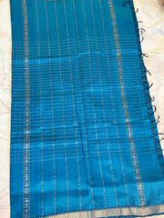 Mangalgiri Silk Saree – Striking Teal Blue VR MISS | Sarees that defines you