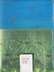 Sky Blue Fancy Semi Silk Saree
