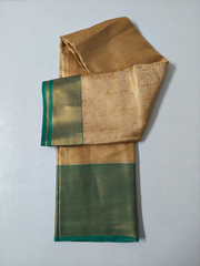 Golden Soft Silk Saree with Green Border