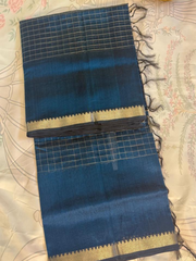 Mangalgiri Silk Saree – Striking Steel Blue VR MISS | Sarees that defines you