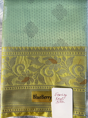 Mint Green Fancy Semi Silk Saree