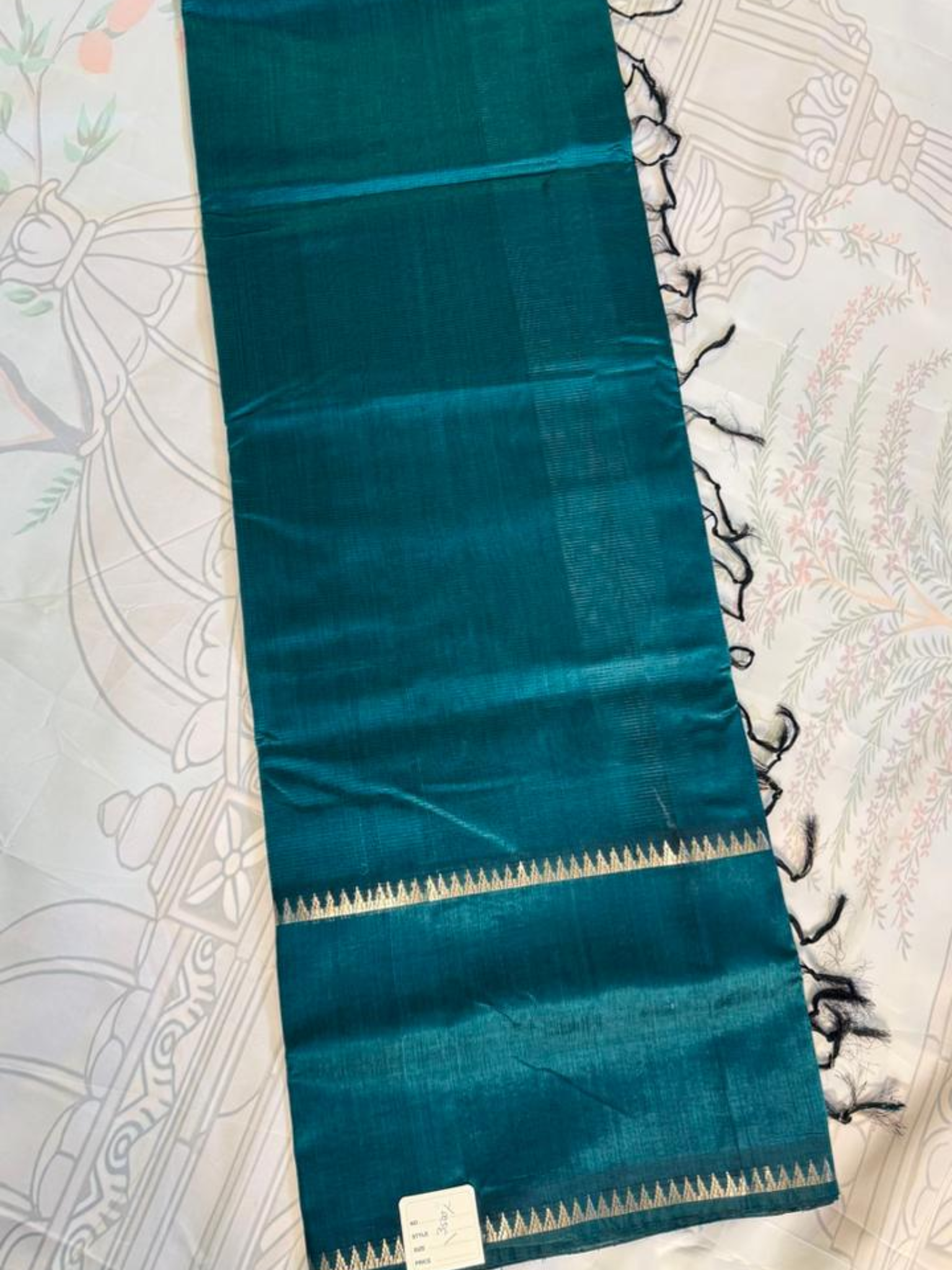 Mangalgiri Silk Saree – Striking Peacock Teal VR MISS | Sarees that defines you
