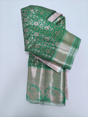 Green Banarasi Soft Silk Saree
