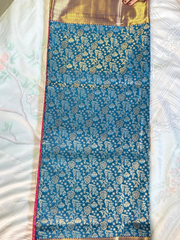Sky Blue Gadwal Semi Silk Saree