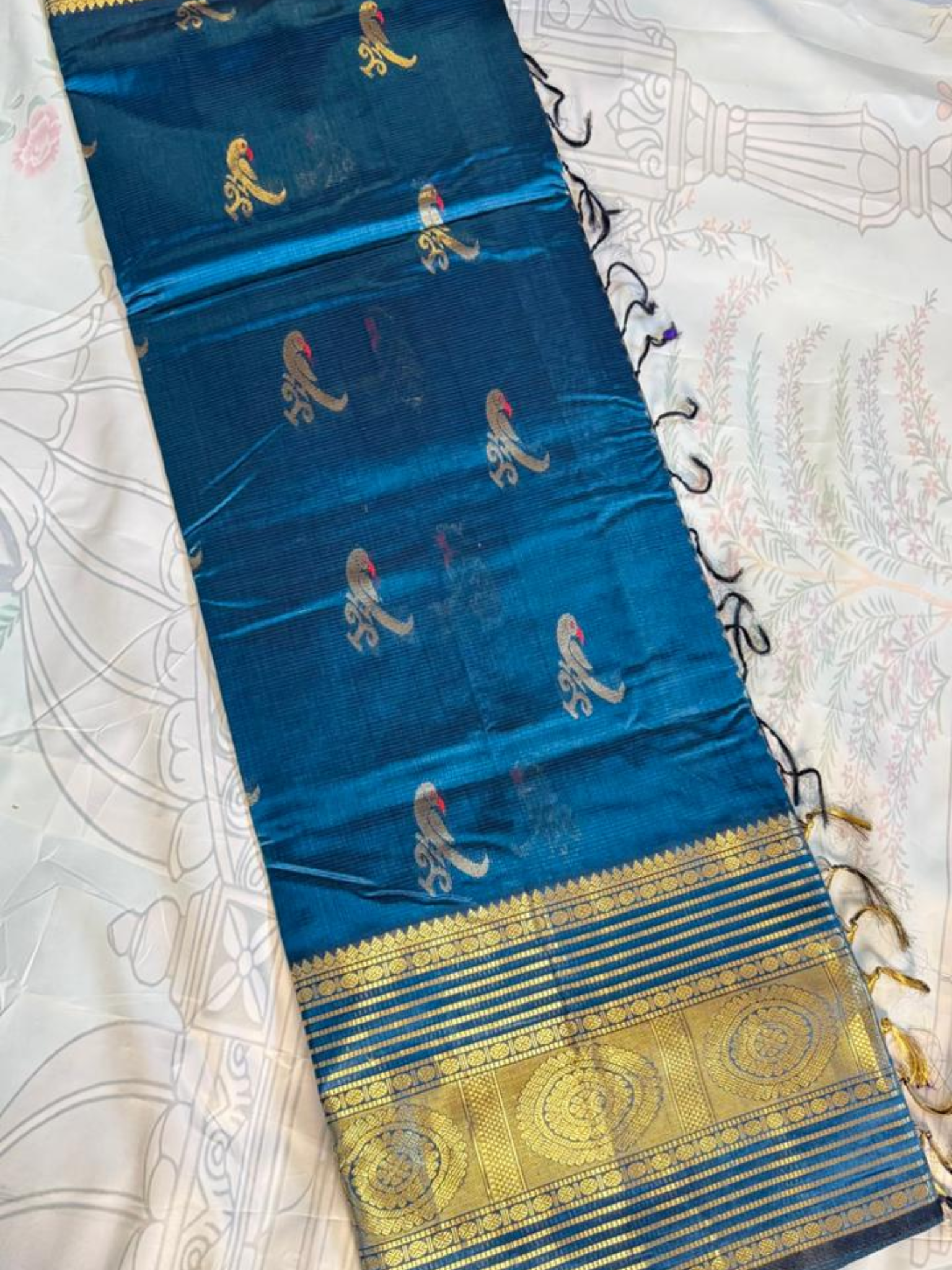blue silk saree traditional 