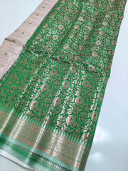 Green Banarasi Soft Silk Saree