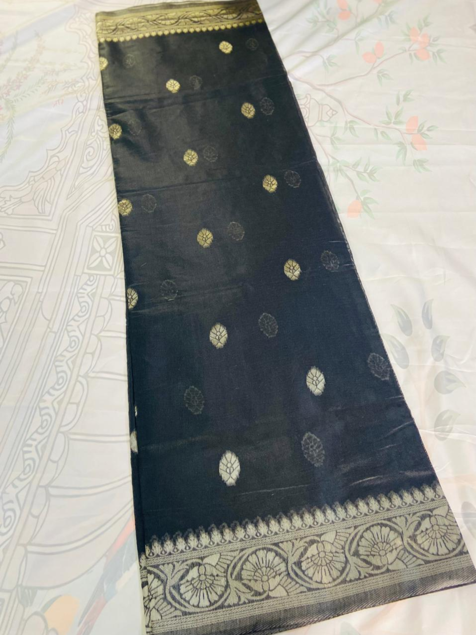 Deep charcoal black Paithani silk saree VR MISS | Sarees that defines you